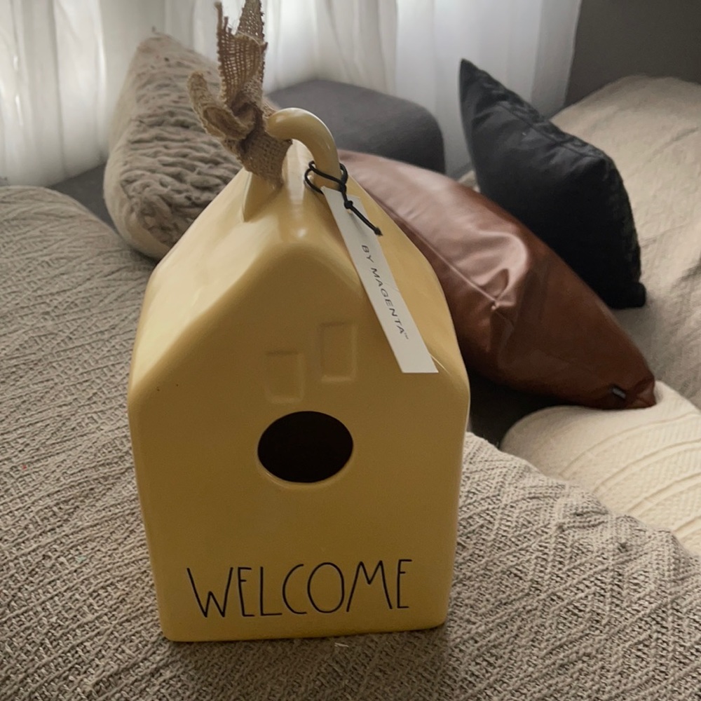 Rae Dunn Birdhouse Welcome Yellow